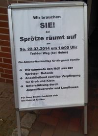 Plakat Sprötze räumt auf