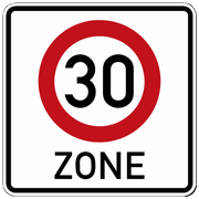 Schild Tempo 30 Zone